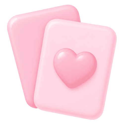 Pink couple game cards with a heart