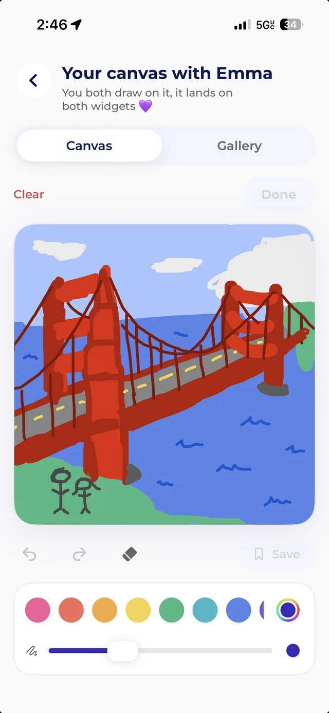 Shared drawing canvas of the Golden Gate Bridge